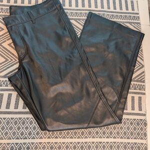 Free People Love Language Black Vegan Leather Bootcut Pants